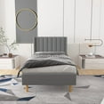 thumbnail image 4 of Zanmintaobo Upholstered Platform Bed Frame with Tufted Wingback, Twin Size, Gray, 4 of 5