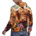 thumbnail image 6 of Lsque Countryside Colorful Floral Cow Pattern Casual Men's Hoodie,Hooded Sweatshirt with Kangaroo Pocket,Pullover Hoodie-X-Large, 6 of 7
