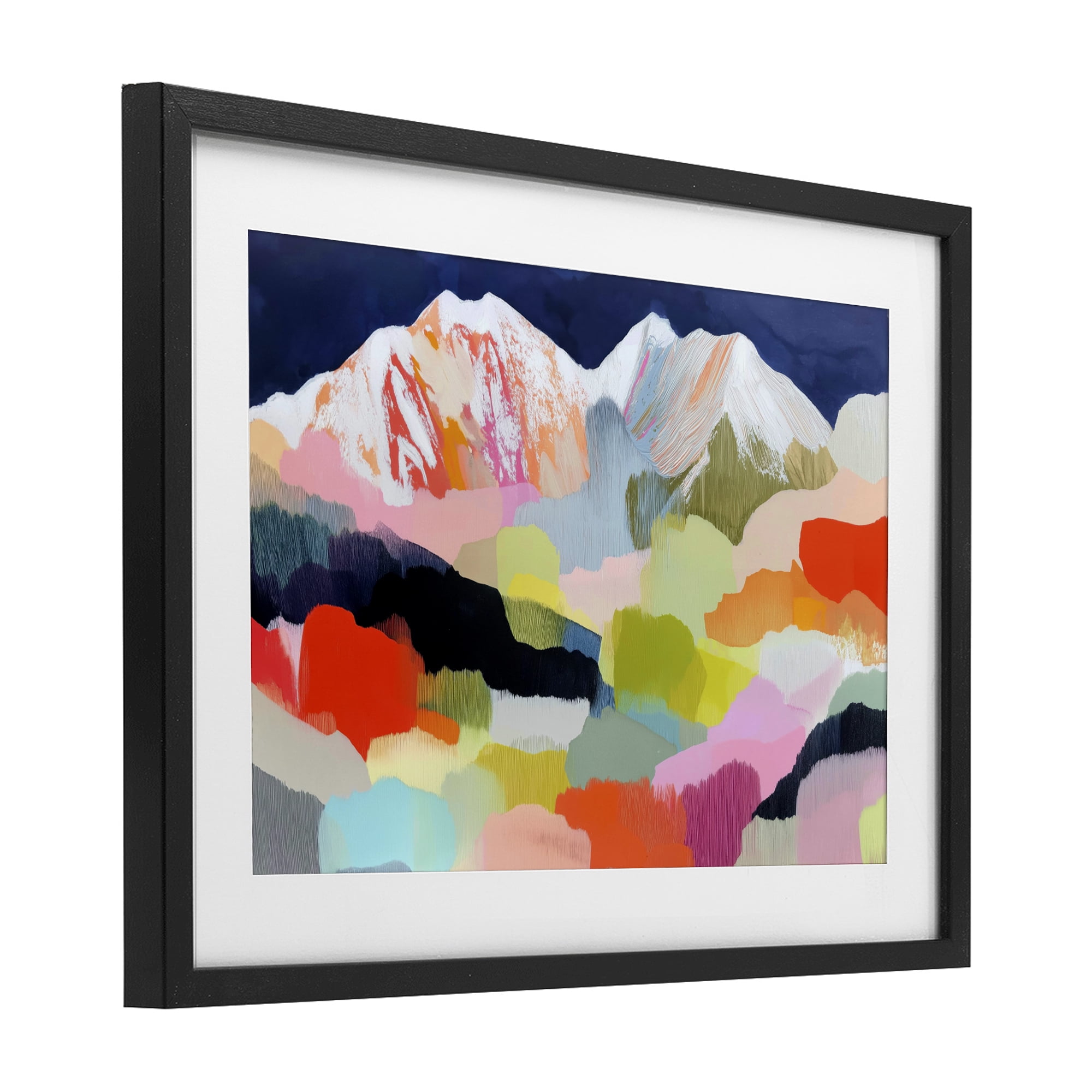 Stupell Industries Alpine Glow in Vibrant Mountains Black Framed Print Under Glass, design by Chromatic Storm Studio