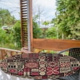 thumbnail image 2 of Ambesonne Ethnic Fitted Round Tablecloth, Oriental Floral Motif Print, 36"- 40" Diameter, Raspberry Beige Black, 2 of 5