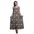 thumbnail image 1 of Bimba Robe Longue Maxi de Soirée à Bretelles Spaghetti Dos Nu Imprimée en Rayonne pour Femmes - Très Grande Taille, 1 of 5