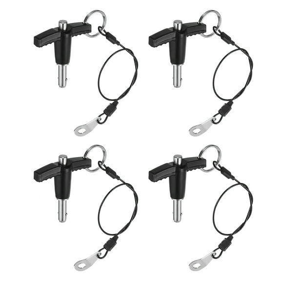 Uxcell 4Pack T Handle Lock Pins, 6mm x 10mm Usage Length Stainless Steel Push-Button Quick Release Pin