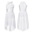 thumbnail image 3 of iiniim Kids Girls Shiny Rhinestone Sleeveless Lyrical Ballet Leotard Tulle Skirt Modern Contemporary Dance Dress White 8, 3 of 7