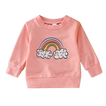 

Baby Girls Boys Print Rainbow Autumn Long Sleeve Tops Hoodie Clothes Girls Long Sleeve Shirts