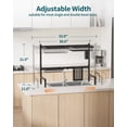 thumbnail image 3 of Sakugi Over The Sink Dish Drying Rack, 30" -33.9" L x 11" W x 21" H Expandable Dish Drainer, Stainless Steel Dish Rack, Black, 3 of 10