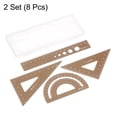 thumbnail image 3 of Unique Bargains Geometry Set 15cm 8pcs Laser Engraving Metal Ruler Set, Golden Brown, 3 of 5