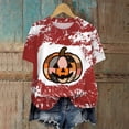 thumbnail image 5 of UAYOTSE Halloween Fashion Graphic Tshirt Women Crew Neck Short Sleeve Casual Holiday Top Size 4XL, 5 of 6