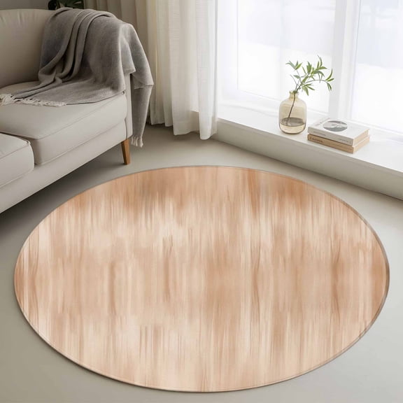 Round Area Rugs Collection 3.3 Ft, Beige Ombre Non-Slip Residential Carpet, Modern Abstract Art Gradient Indoor Crawling Mats Doormat Runner Rugs Play Mat for Bedroom