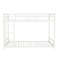 thumbnail image 5 of DECMAY Metal Bunk Bed Twin Over Full Size with Removable Stairs, Heavy Duty Sturdy Frame with 12" Under-Bed Storage for Teen & Adults, Teens, No Box Spring Needed, White, 5 of 12