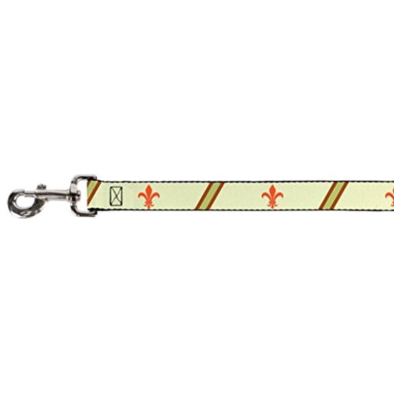 Fleur De Lis Diagnol Striped Pattern Fun Animal Pet Dog Cat Leash