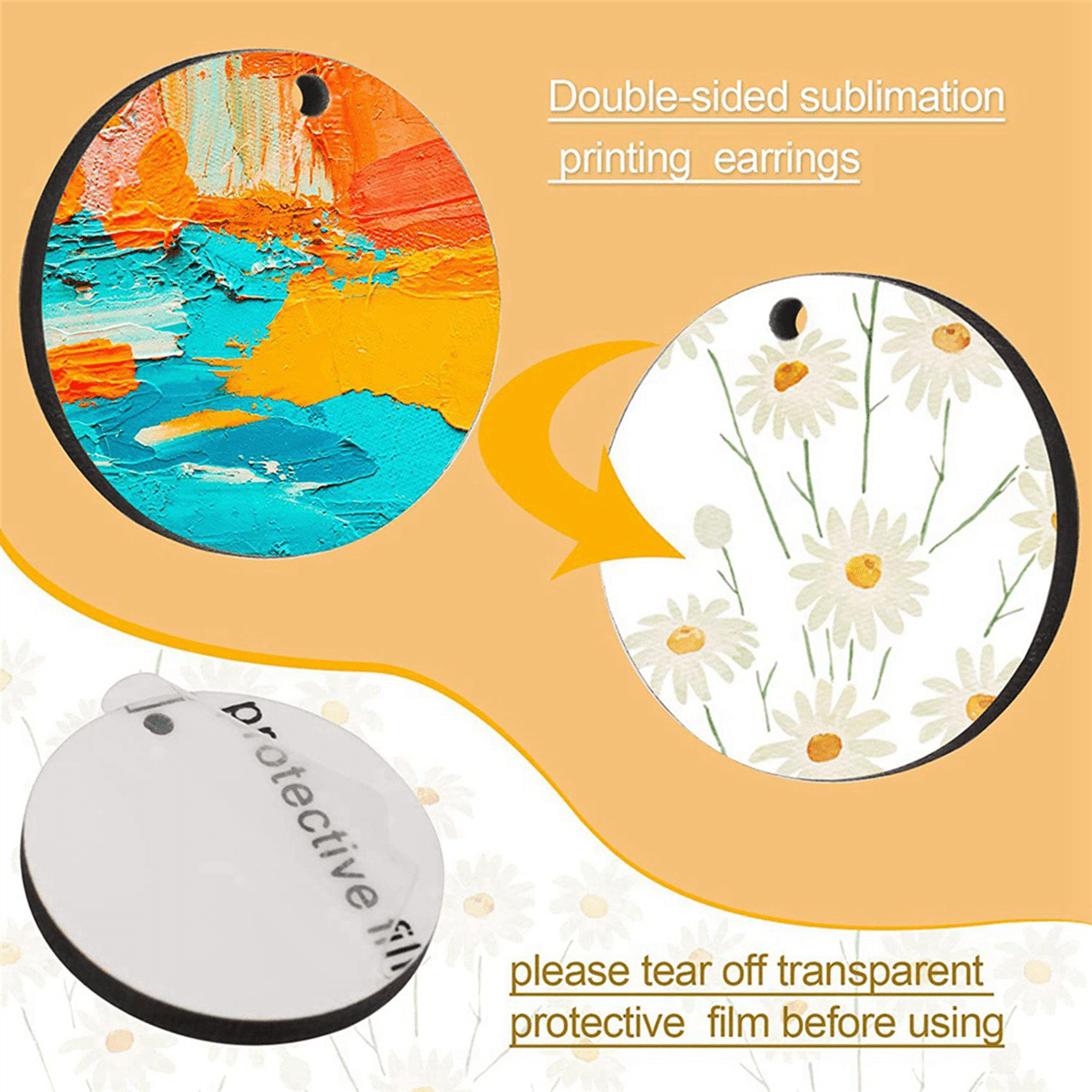 180Pcs Sublimation Blank Earrings, Earrings Heat Transfer, Unfinished Earring with Hooks for DIY Sublimation Accessories