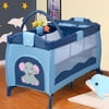 Baby Crib Playpen Playard Pack Travel Infant Bassinet Bed Foldable Blue