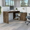 thumbnail image 2 of HQZX Modern L-Shaped Computer Desk, Adult Lap Desks with Open and Closed Storage, 45.9 x 59.6 in, Brown, 2 of 8