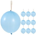 thumbnail image 1 of FELTECHELECTR 10 globos sin impresión, divertidos globos de neón con asa de goma para fiestas de cumpleaños (azules), 1 of 7