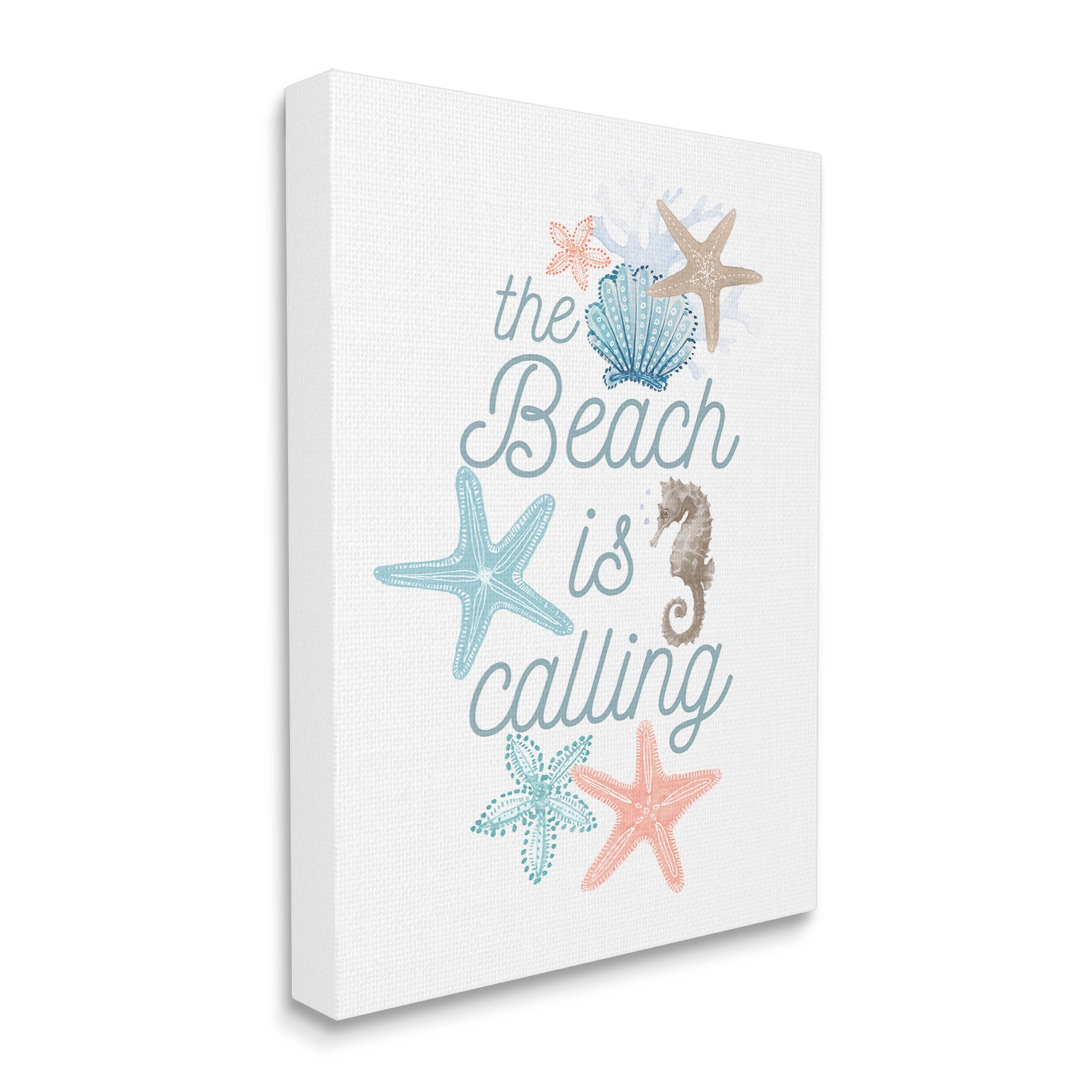 Beach Is Calling Various Sea Life Animals & Insects Graphic Art Gallery Wrapped Canvas Print Wall Art