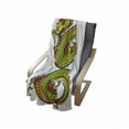 thumbnail image 4 of Dragon Soft Flannel Fleece Throw Blanket, Japanese Old Fashion Folk Myth Creature in Vibrant Toned Design, Cozy Plush for Indoor and Outdoor Use, 70" x 90", Lime Green Marigold Red, by Ambesonne, 4 of 6