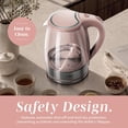 thumbnail image 2 of COOK WITH COLOR Electric Kettle, 1200W 1.8L Glass Water Boiler, Pink, 2 of 7
