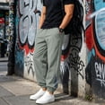 thumbnail image 3 of LIaqionyy Joggers Pants for Mens Elastic Waist Lightweight Hiking Pants Streetwear Workout Trousers with Pockets, 3 of 8