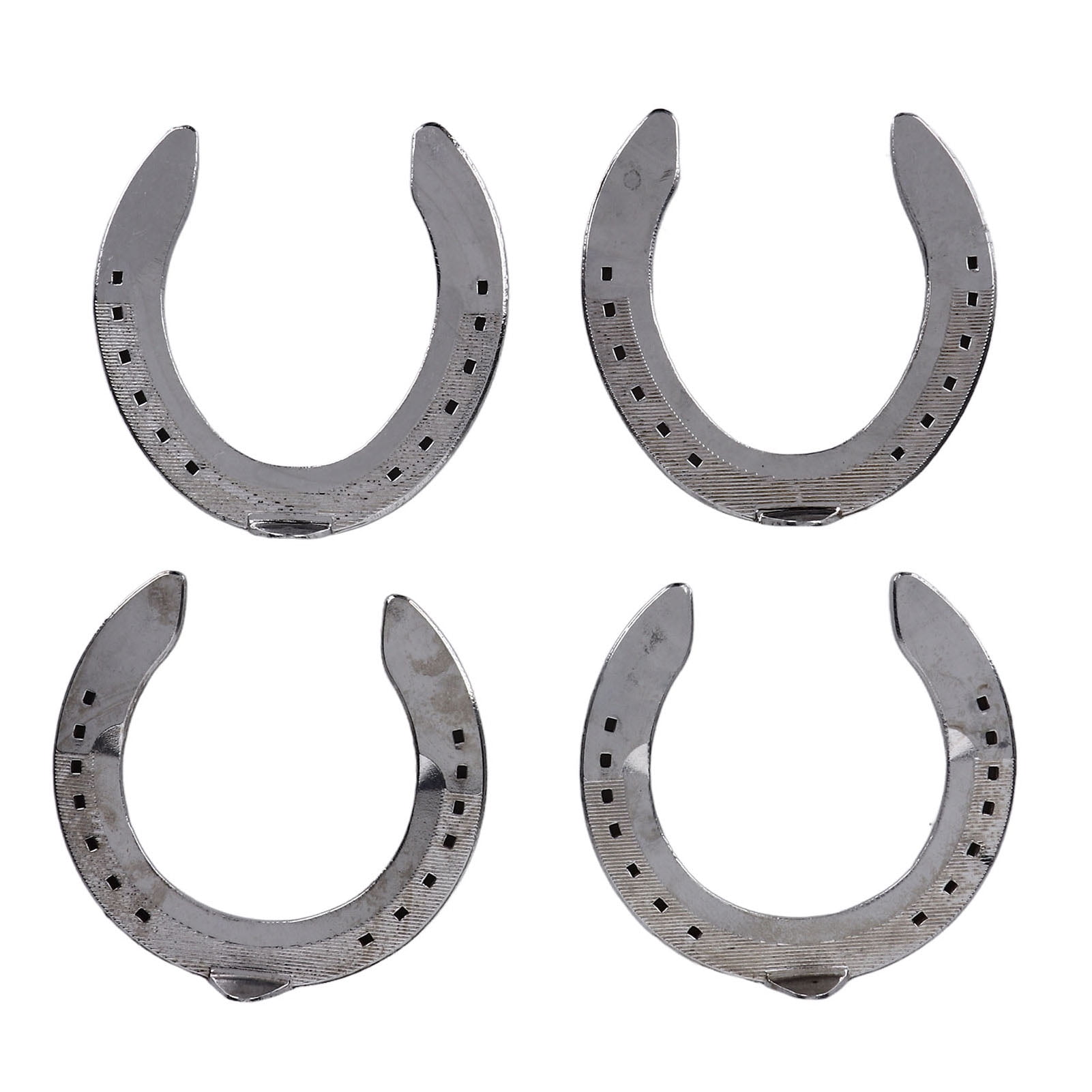 4pcs Horseshoe Kit, Aluminum Alloy Horse Shoes Light Weight Reliable  Practical Horse Riding Accessory for Horse Racing Racecourse(No 4)