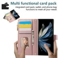 thumbnail image 6 of Crossbody Wallet Case for Samsung Galaxy Z Fold 4 with Zipper Card Holder & Shoulder Strap & Wrist Strap, RFID Blocking PU Leather Magnetic Flip Kickstand Handbag Purse Case for Women Girls,Rosegold, 6 of 10