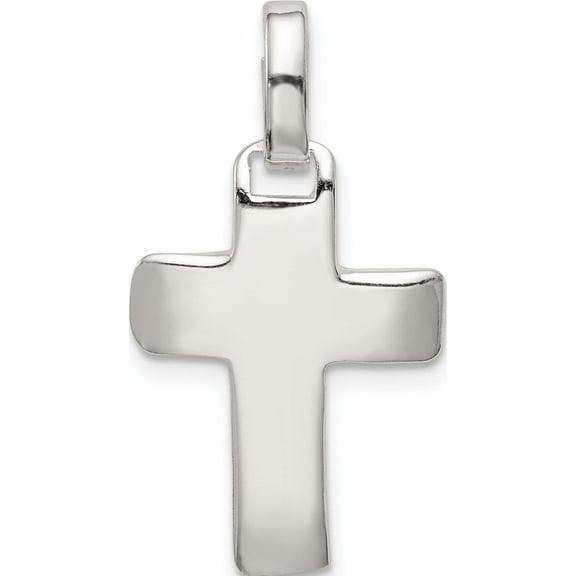 Sterling Silver Polished Cross Pendant Made In India qc9679