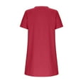thumbnail image 4 of Fnooota Summer Dresses for Women 2025, Vacation V Neck Short Sleeve Cotton Linen Casual Dresses Watermelon Red Size S, 4 of 5