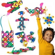 Clixo Rainbow Magnetic Building Toys for Kids Flexible Magnets Creative STEM Toys 42 Pc