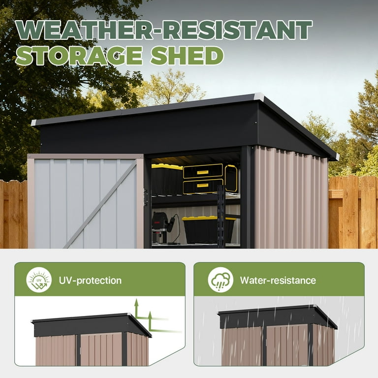 BaPiPro 5'x3' Outdoor Storage Shed, Heavy Duty Metal Shed Garden