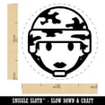 thumbnail image 2 of Occupation Military Soldier Woman Icon Self-Inking Rubber Stamp Ink Stamper - Brown Ink - Medium 1 Inch, 2 of 7