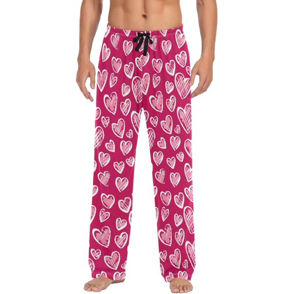 GZHJMY Valentine's Day Pajama Pants for Men, Lounge Pants Lightweight Men Pajama Bottoms with Drawstring Pockets, Christmas New Year Birthday Gifts, Large