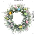 thumbnail image 2 of 20 Inch Artificial Easter Wreath for Front Door Spring Easter Garland Wreath with Colorful Pastel Eggs, Mixed Flowers and Green Leaves Artificial Flower Garland for Wall Home Party Wedding Decor, 2 of 5