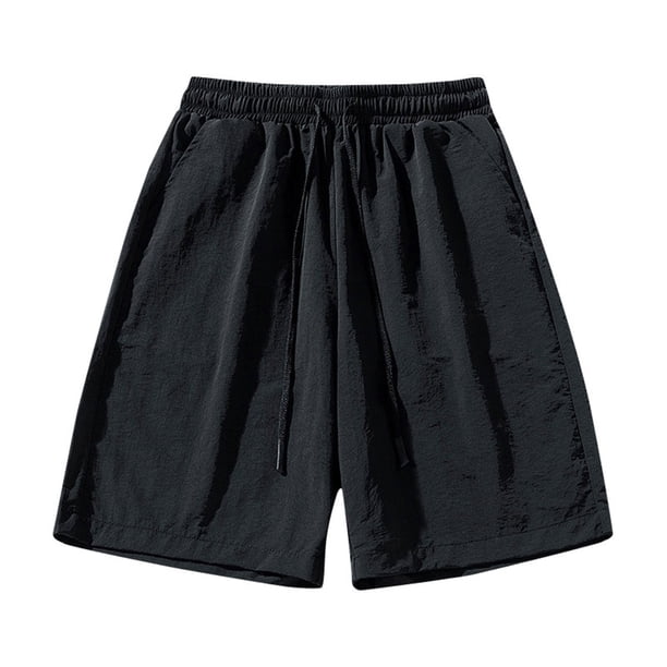 pstuiky Pantalones cortos casuales para hombre, Pantalones cortos de verano para hombre, informales y cómodos, con bolsillo y cintura elástica y cordón ajustable.