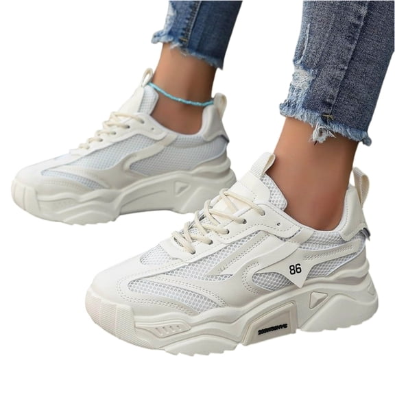 Junboys Womens Warm Fall Winter Casual Sneakers - Stylish Colorful Tennis Shoes for Daily Walking Comfort,Beige 36