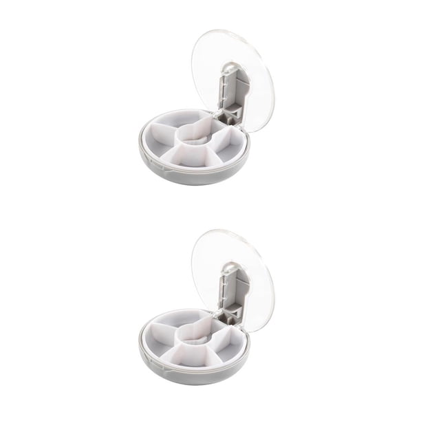 Monstrate Pill Splitter Box Resuable Acero inoxidable Slicer Tablet Divider Hogar Oficina Estuche de viaje Herramientas Accesorios Gris gris 2piezas Monstrate CBP192193