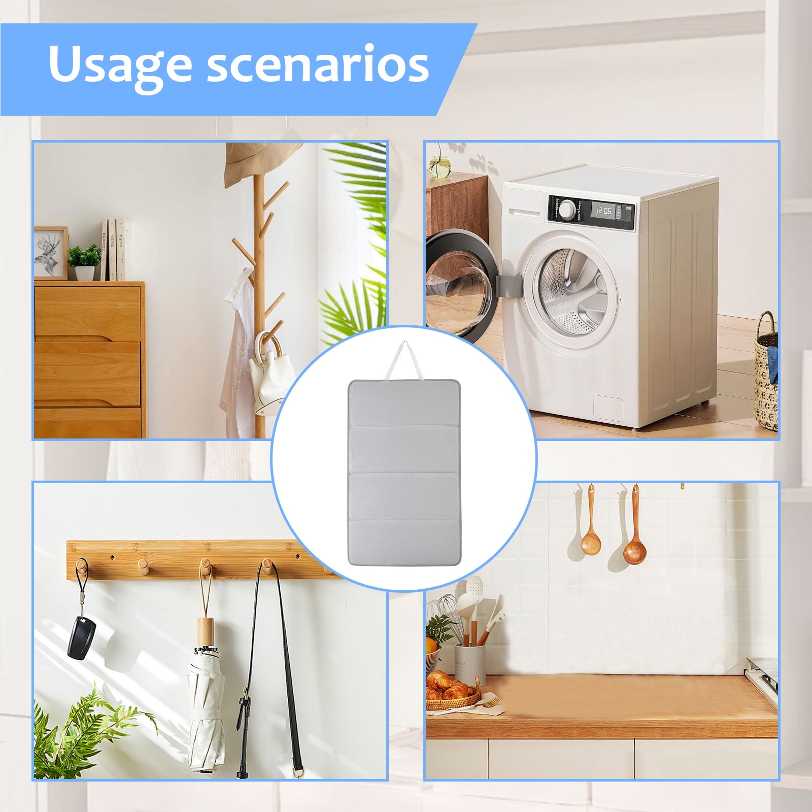 Qianwei Steamer Board for Clothes with Ironing Glove,Stand for Steaming Clothes,Steamer Pad,Hanging Ironing Board,Steamer for Clothes,Hanging Steam Iron Pad
