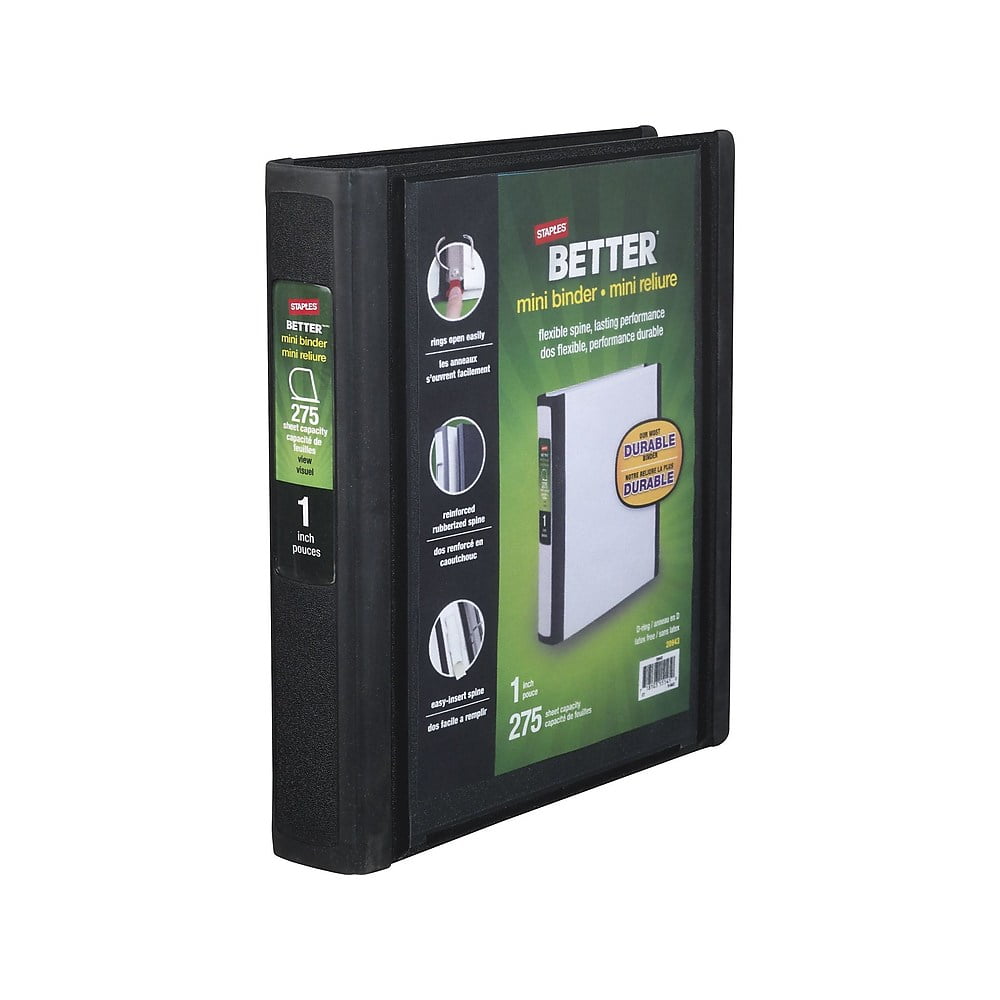 Staples 1" 3Ring Better Binder Black (20941) 924529