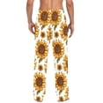 thumbnail image 5 of Sunflower in White Mens Pajama Pants Cotton Elastic Waistband Lounge Sleep Pajama Bottoms Pj with Pocket, 5 of 7