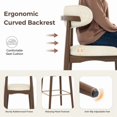 thumbnail image 6 of Hawsaiy Counter Height Bar Stools Set of 3, 30.5" Solid Wood Barstools with Curved Back, Upholstered Fabric Seat & Metal Footrest, Mid-Century Modern Kitchen Island Chairs, Beige, 6 of 11