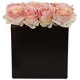 thumbnail image 1 of Nearly Natural 1510-BG Roses Arrangement en Vase Noir&44; Beige, 1 of 3