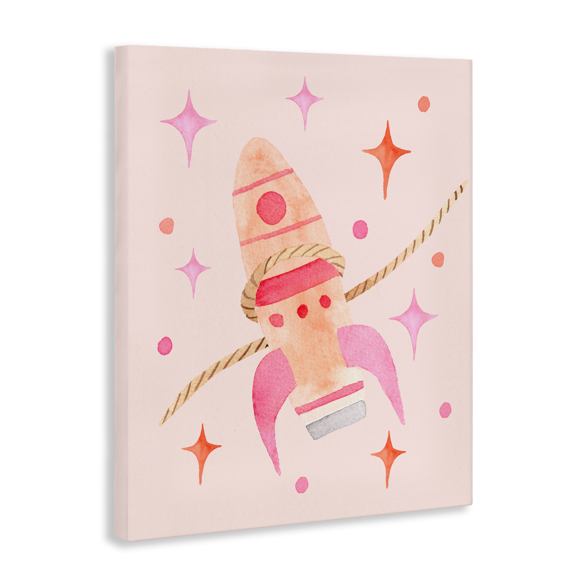 Lasso Rocket Ship Canvas Wall Art, design by Nina Jacobs