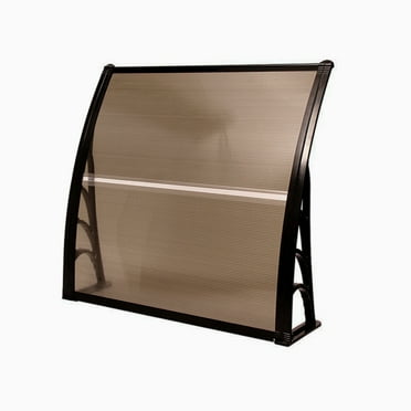 Costway 40''x 40'' Window Awning Door Canopy Outdoor Front Door dark brown