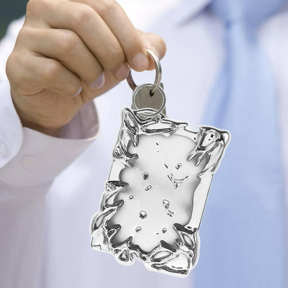 Hemoton Electroplate Plastic Photo Frame Keychain Irregular Frame Id Badge Holder For Student Card Display Keychain Holder