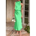 thumbnail image 4 of Vestido PRETTYGARDEN 2025 de satén sin mangas con cuello simulado Talla S, 4 of 8