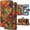 Kaleidoscope, variant on for Google Pixel 8Pro Cork Wood Phone Case Retro Colorful Floral Folio Flip Magneitc Cover, Inner Layer Suede Leather, with ID Credit Card Holder Cash Slot, Kickstand Support
