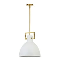 LBY-141P-MW-AGB-Dainolite-Liberty - 1 Light Pendant In Contemporary Style-16.75 Inches Tall and 13.75 Inches Wide-Aged Brass/Matte/White Finish