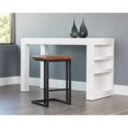 thumbnail image 2 of Sunpan Boone 26" Faux Leather and Steel Counter Stool in Brown-Black (Set of 2), 2 of 4
