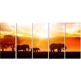 thumbnail image 2 of Elephants Walking At Sunset - African Canvas Art Print, 2 of 3