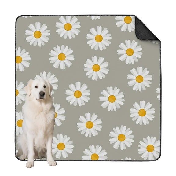Extra Large 72x72 Inch Pet Training Pads, Washable Reusable Dog Urine Pads with Flower Pattern, Leak-Proof Backing for Crate Lining and Furniture