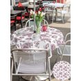 thumbnail image 5 of Outdoor Tablecloth with Umbrella Hole for Patio/Picnic/Party/Camping, Pink Rose Waterproof Table Cloth Round Cover Washable, Rustic Vintage Botanical Floral Watercolor (Dia 60"), 5 of 9