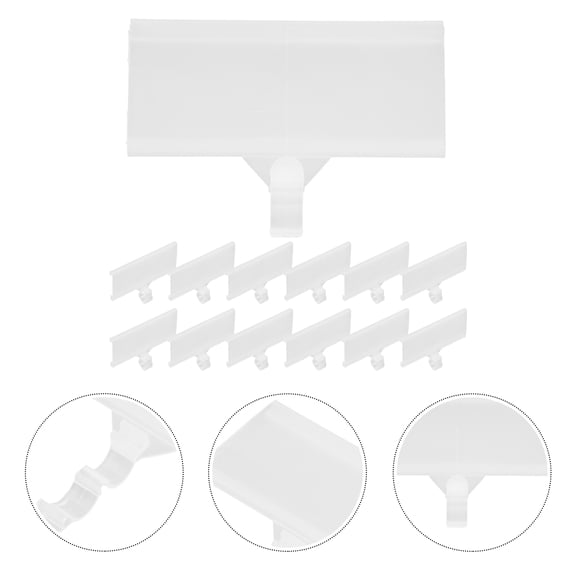 FENGGUIQU 20-Pack Plastic Shelf Tags with Clips for Wire Shelving, Basket Bin Labels Ideal for Business and Retail Organization